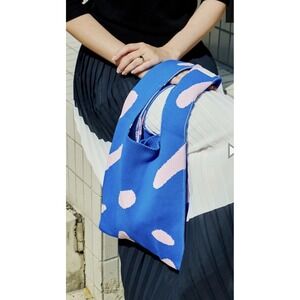 buffollow vacation‎ knit tote bag blue
